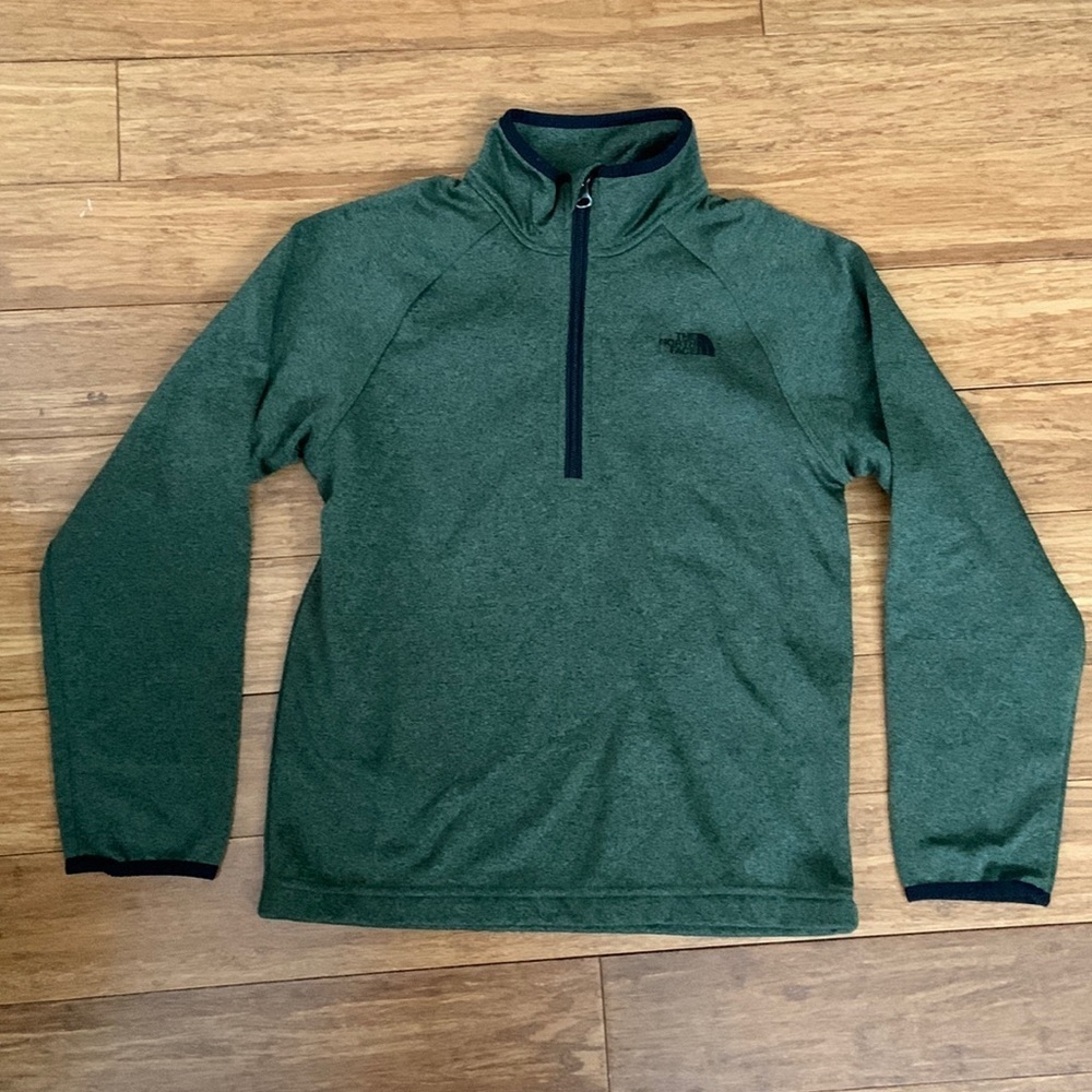 NEW NORTH FACE Green 1/2 Zip Fleece SweatShirt sz M 10/12